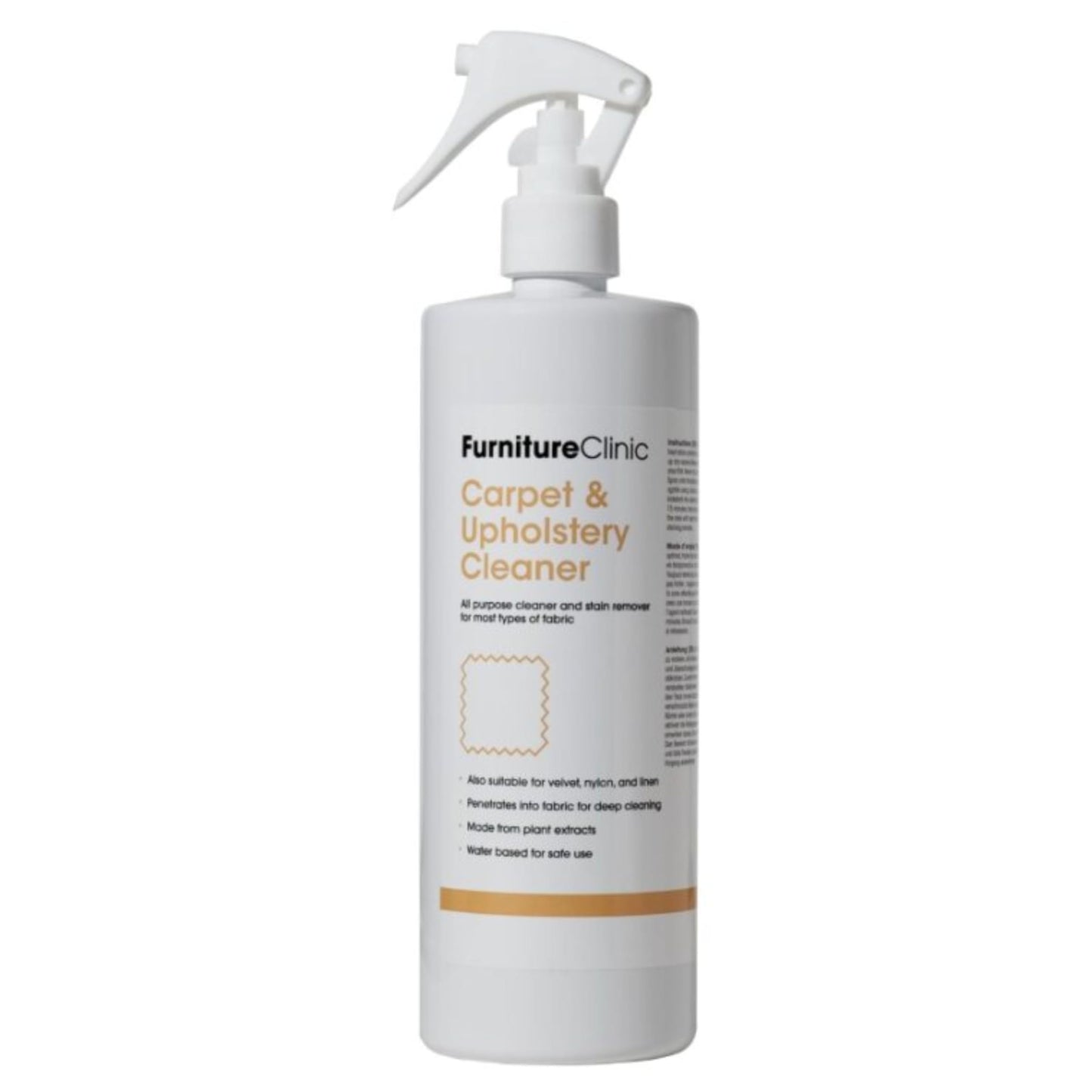 Spray limpiador de alfombras y tapicerías Furniture Clinic – Solución limpiadora para tejidos, textiles y alfombras – Quitamanchas – Limpiador natural de origen vegetal - 500 ml