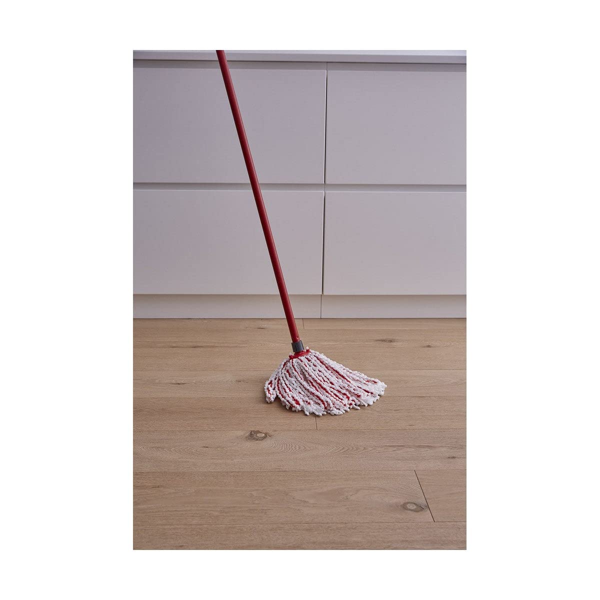 Vileda Fregona Microfibras Premium 2 en 1 - Recambio para fregona, cabezal universal con microfibras y poliamida, color rojo y blanco