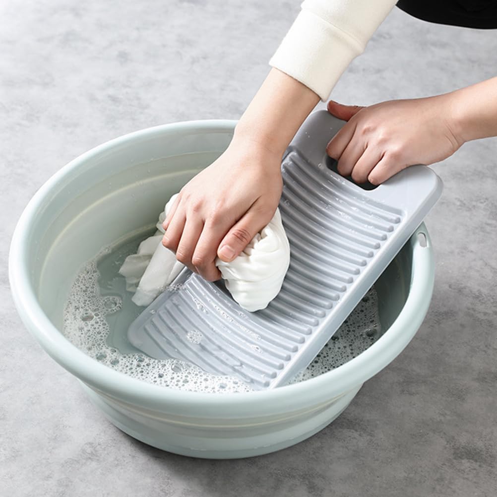 Alipis Tablas De Plástico Para Ropa Tabla De Lavandería Tabla De Lavado De Manos Para El Hogar Tabla De Fregar Herramienta Portátil Para Lavar Ropa A Mano Para El Hogar Dormitorio Gris