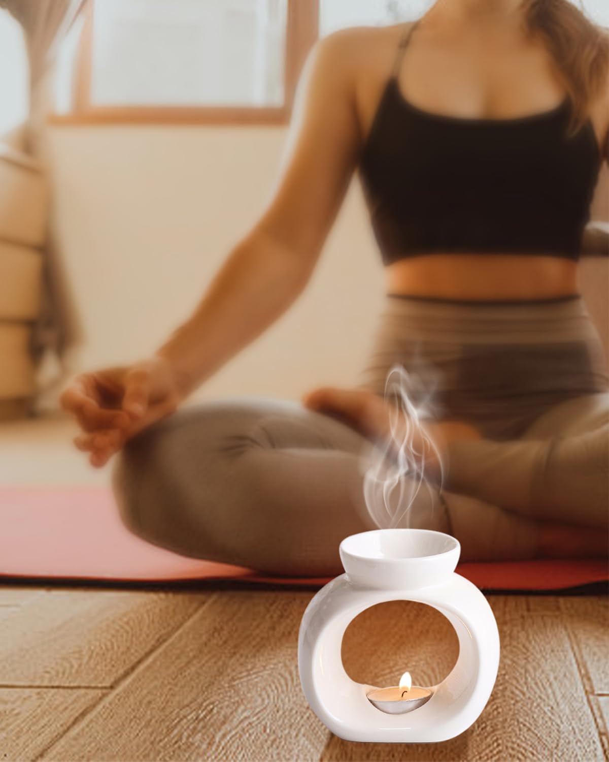 Gwezmxs Quemadores de Aceites Esenciales y Velas, para Ceras Aromáticas, Esencias, Crema Catalana y Azúcar, La Chimenea Quemador de Cera y el Cauldron Colgante para una Experiencia Aromática Única