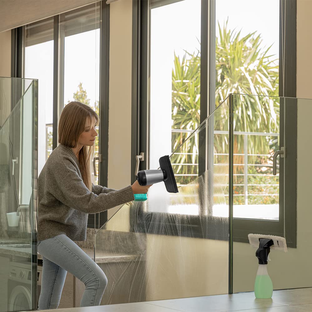 Cecotec Limpiacristales Aspirador de Ventanas Conga Rockstar 3700 Glass. 3 en 1: Pulveriza, Limpia y Aspira, Autonomía 30 mins, Boquilla 220 mm, Depósito de Recogida de Agua, 75 m2