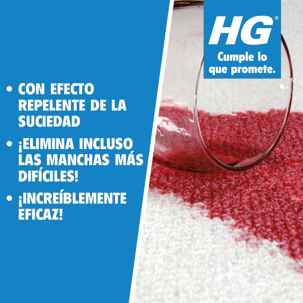 HG Quitamanchas para Alfombras y Tapicerías Extrafuerte,Quitamanchas en Spray para Todo Tipo de Tejidos,Limpiador para Sofá y Alfombras, Eficaz Contra las Manchas Más Difíciles,500 ml