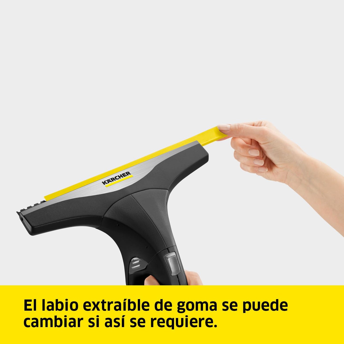Kärcher Limpiadora de Cristales WV 2 Black Edition, Autonomía de Batería: 35 min, Indicador LED Estado Batería, 2 Boquillas de Aspiración, Pulverizador y Paño Microfibra, 20 ml Detergente
