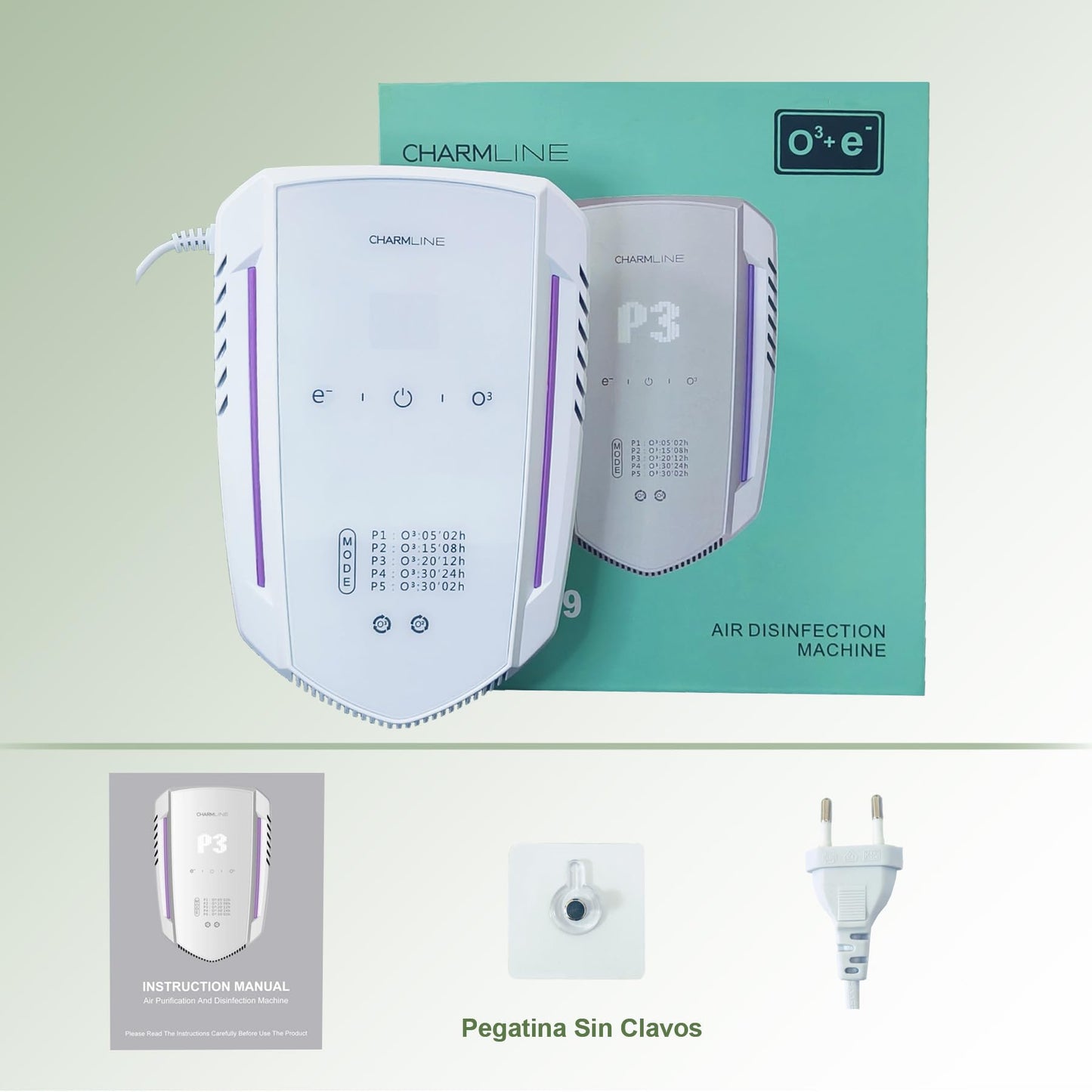 Purificador de Aire con Ozono e Iones Negativos,Eliminador de Olores,Air Purifier,Generador de Ionizador para Habitaciones,Generador de Ozono para Hogar/Cocinas/Baños/Habitaciones De Mascotas