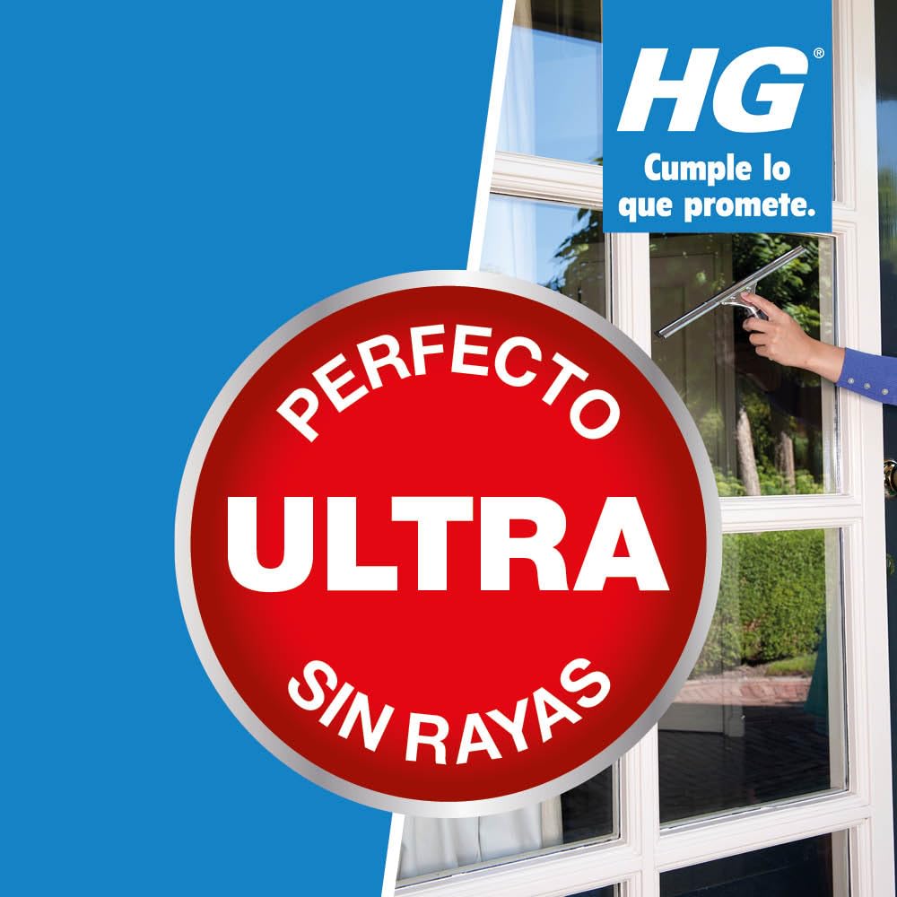 HG Limpiacristales y Espejos, Resultado Impecable Sin Marcas, Elimina con Facilidad la Grasa y Suciedad de Ventanas y otras Superficies de Cristal y Vidrio - 500ml en Spray (142050109)