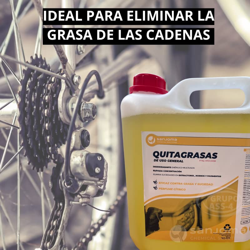 5L Desengrasante Industrial Quitagrasas - Limpiador Horno Profesional y Cocina, Ecoamigable, Desengrasante Coche, Quitagrasas eficaz y rápido- Potente Aroma Cítrico profesional e Industrial
