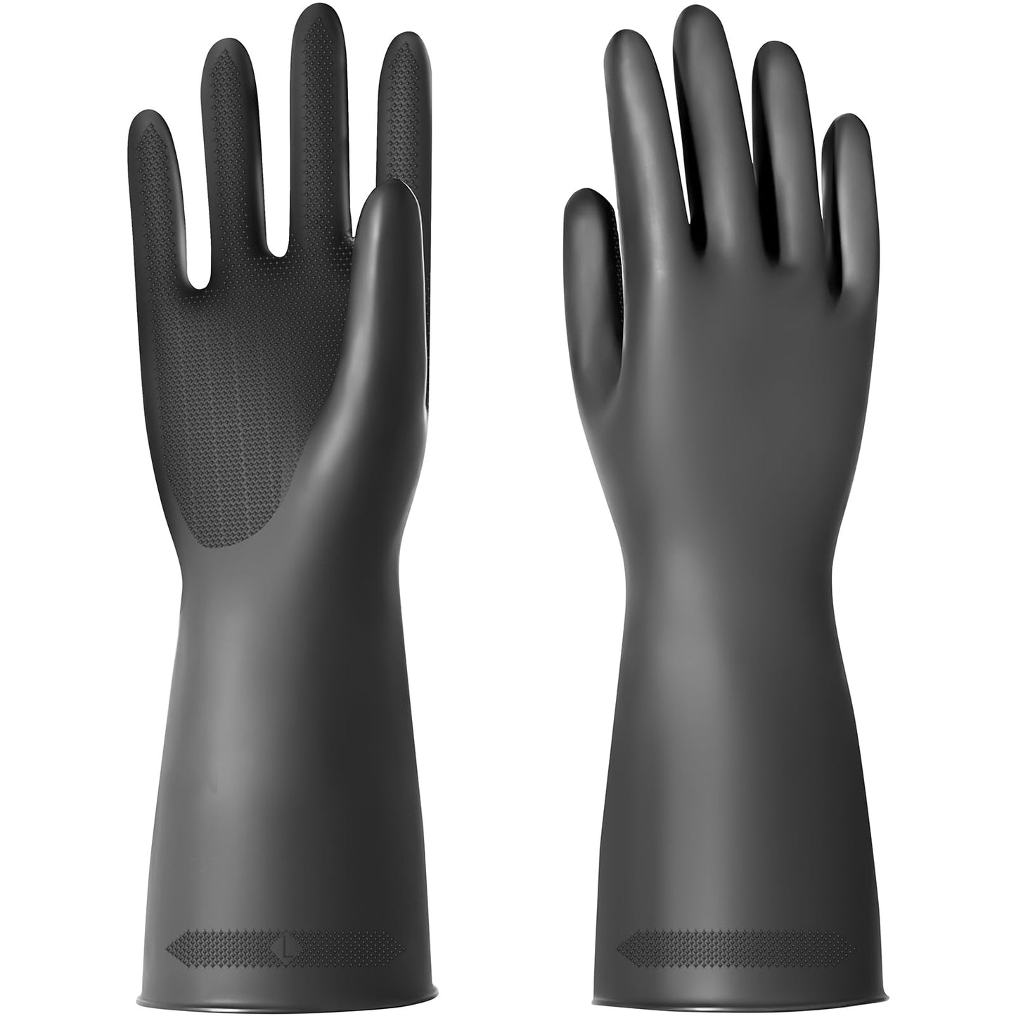 ZLLkeji Guantes Para Trabajo Impermeables Guantes de Limpieza Antideslizante Guantes de Goma Resistentes Alta Protección Química y Resistencia a La Abrasión Negro