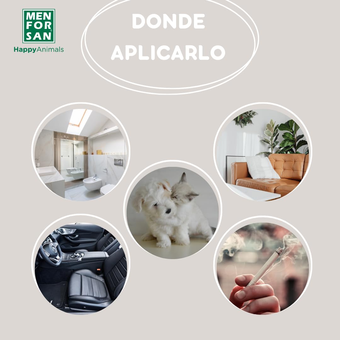 Menforsan - Spray Eliminador de olores 250ml, especial hogar con mascotas, erradica al instante cualquier mal olor, apto para todo tipo de superficies