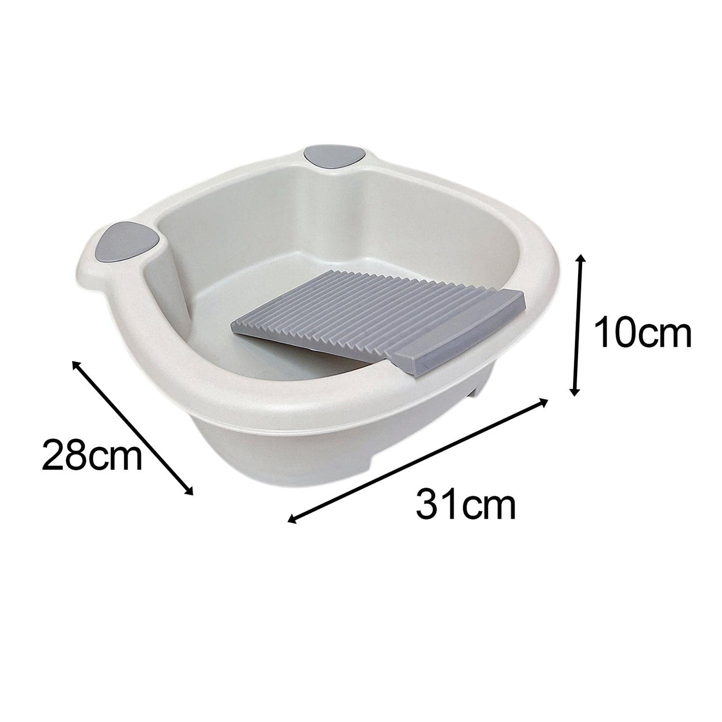 Milageto Tabla de Lavado a Mano para Lavabo, Cubo de Ropa para Lavar a Mano, de Lavado con Tabla de lavandería, Gris