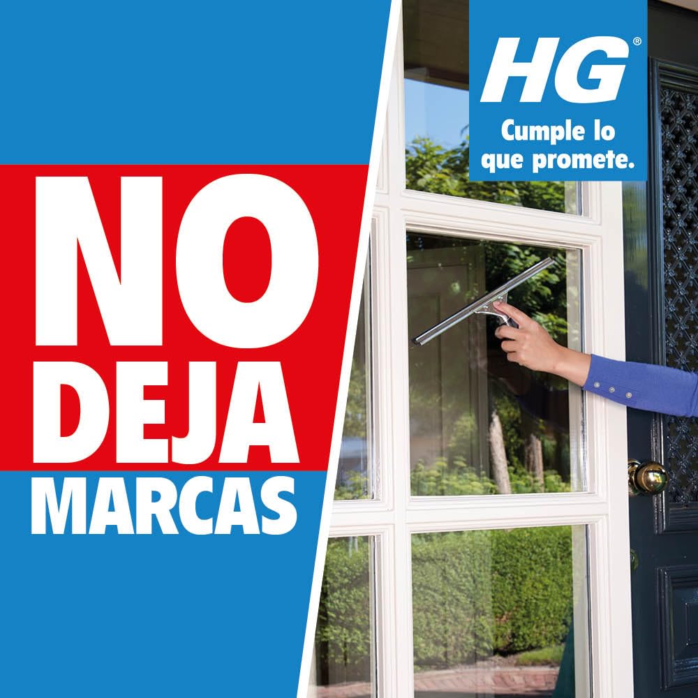 HG Limpiacristales y Espejos, Resultado Impecable Sin Marcas, Elimina con Facilidad la Grasa y Suciedad de Ventanas y otras Superficies de Cristal y Vidrio - 500ml en Spray (142050109)