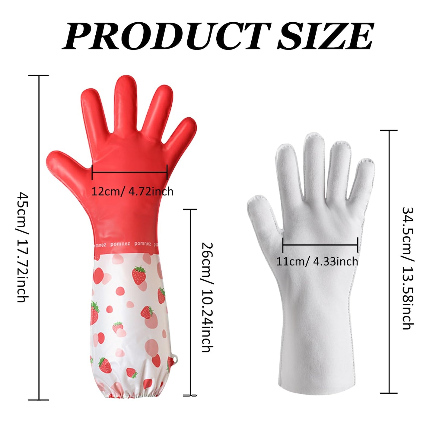 KASESSS 2 Pares Guantes Limpieza Reutilizables, Guantes Fregar con Forro de Algodón, Impermeables Guantes Limpieza Hogar Largos Sin Látex Guantes para Lavar Platos para Cocina Baño Coche