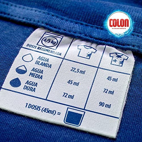 Colon Gel Activo - Detergente para lavadora líquido, fórmula higiene, adecuado para ropa blanca y de color, formato gel - pack de 5, hasta 170 dosis
