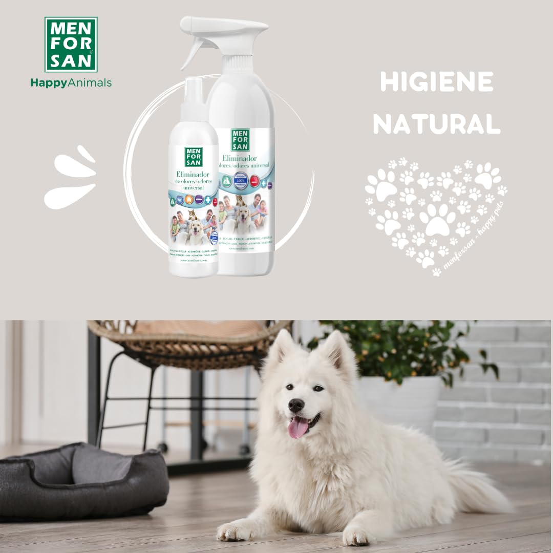 Menforsan - Spray Eliminador de olores 250ml, especial hogar con mascotas, erradica al instante cualquier mal olor, apto para todo tipo de superficies