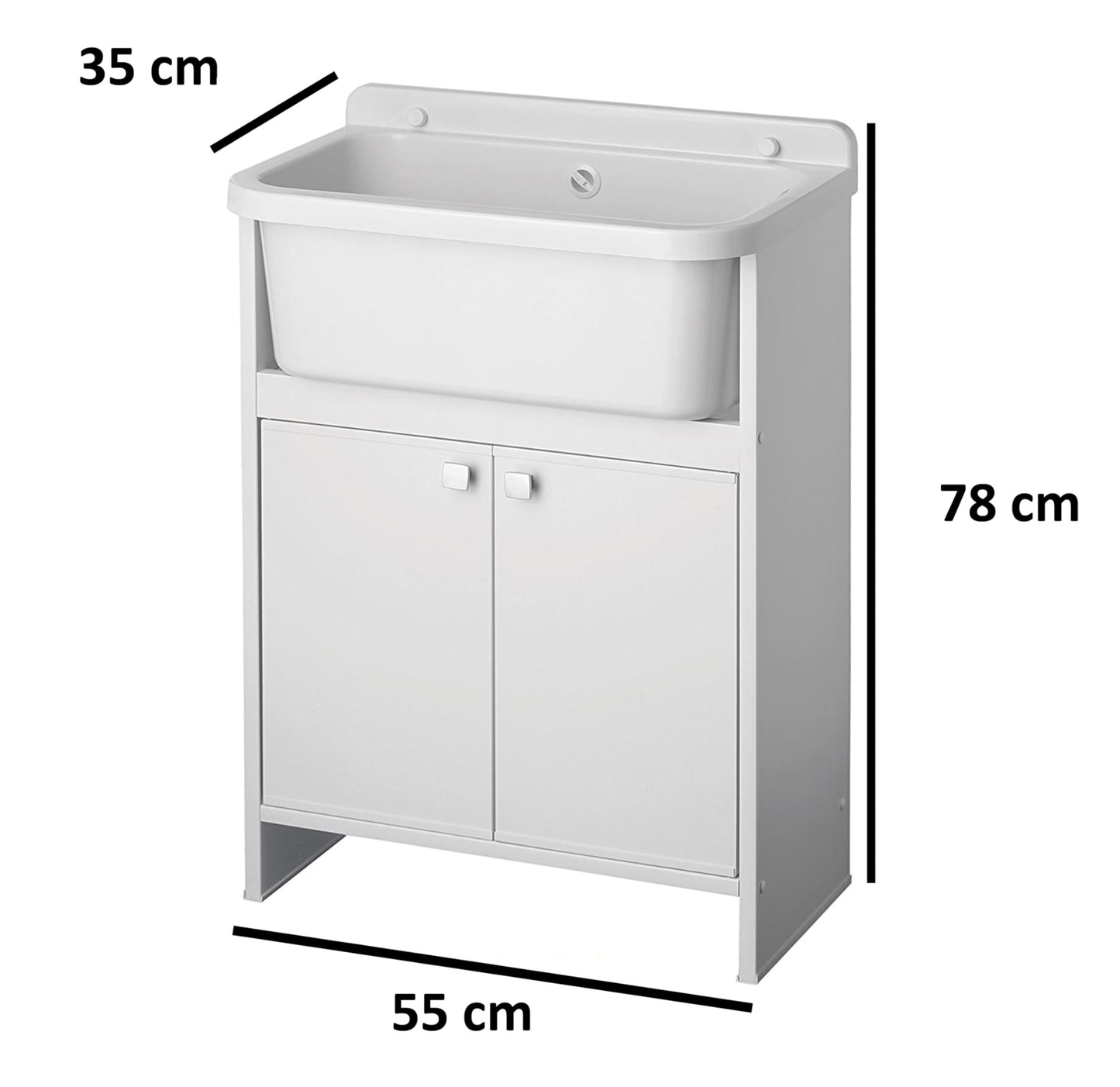 Negrari 5001PKC Lavadero para Ahorrar Espacio, Color Blanco, 55 x 35 cm