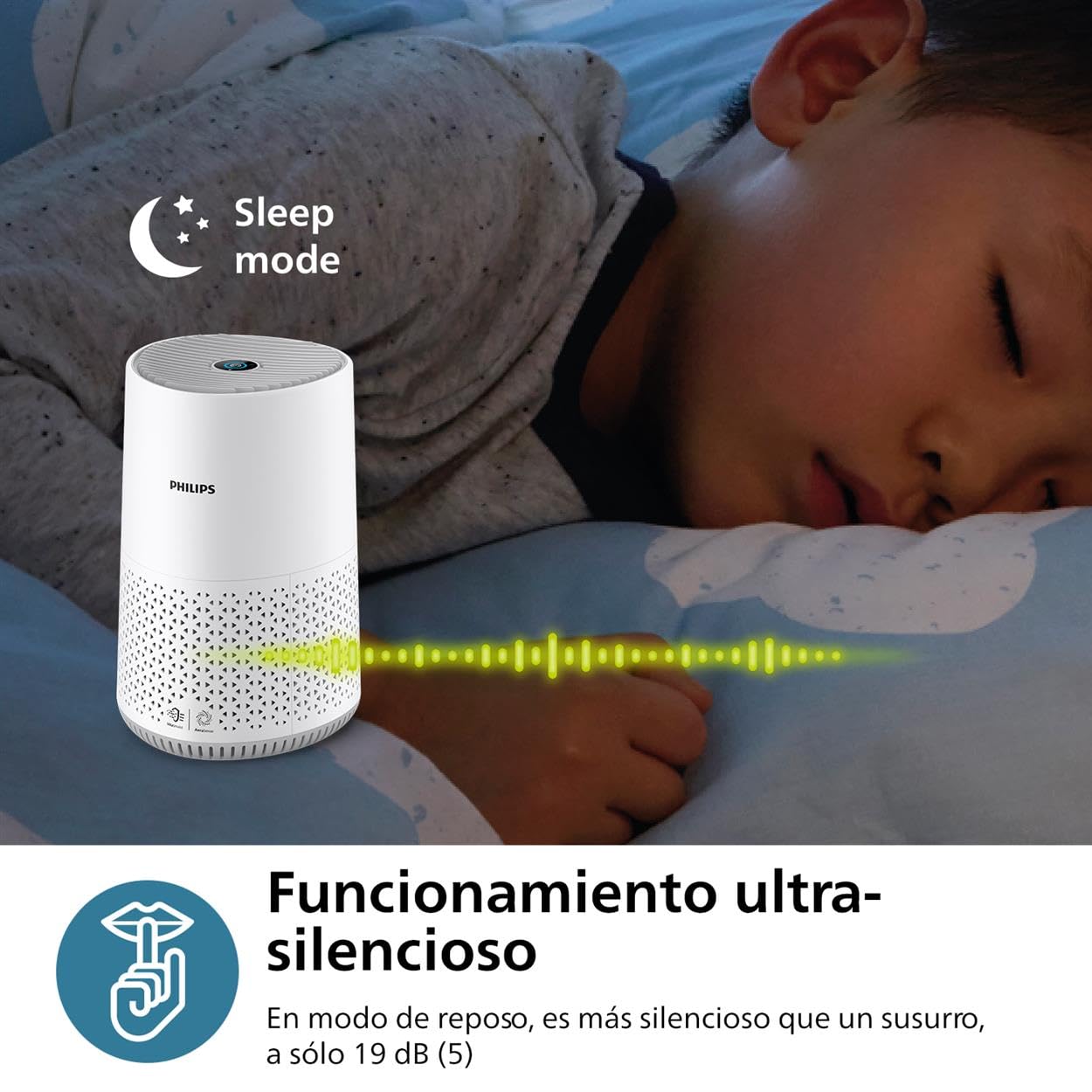 Philips Purificador de Aire Serie 600, Eficiencia Energética, Sensor Inteligente, Ideal para Alérgicos, Filtro HEPA 99,97%, Cubre Hasta 44 m², Control por App Philips Air+, Blanco (AC0651/10)