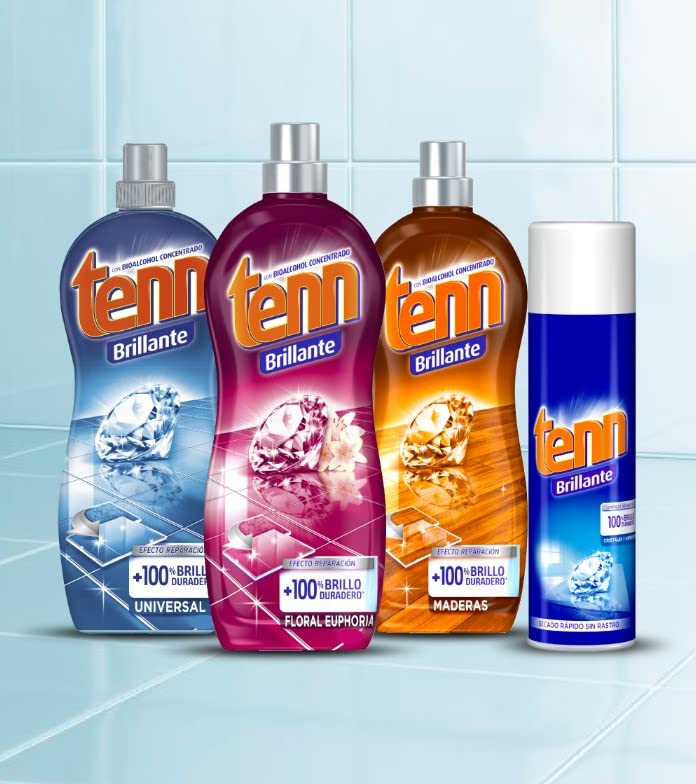 Tenn Brillante Floral Euphoria - Limpiador para suelos de mármol o baldosas. Efecto reparación y brillo 100% duradero en superficies dañadas - Secado rápido y baja espuma 1,25 Litros