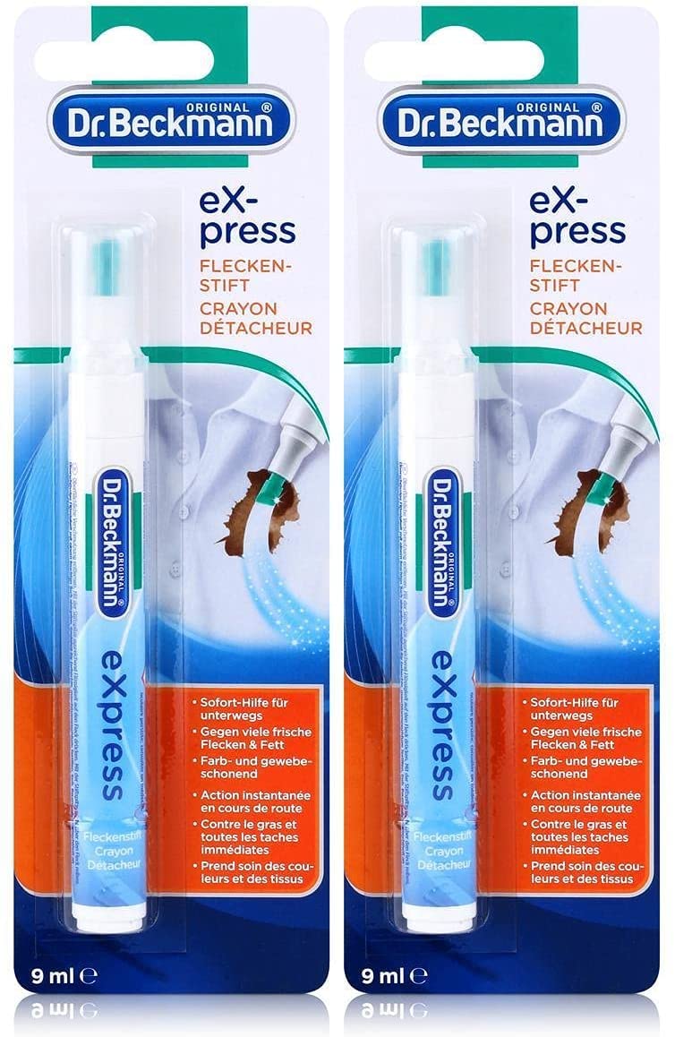 Dr. Beckmann eXpress - Lápiz quitamanchas eficaz para viajes, solución rápida y fácil, 2 x 9 ml