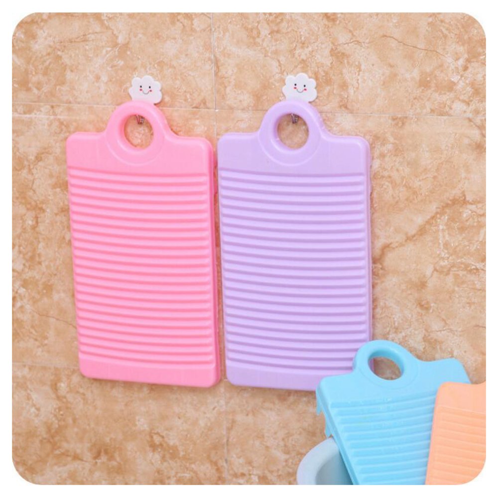 NUODWELL Tabla de lavado antideslizante para colgar, con trípode fijo de plástico grueso, herramienta de limpieza de ropa (morado)
