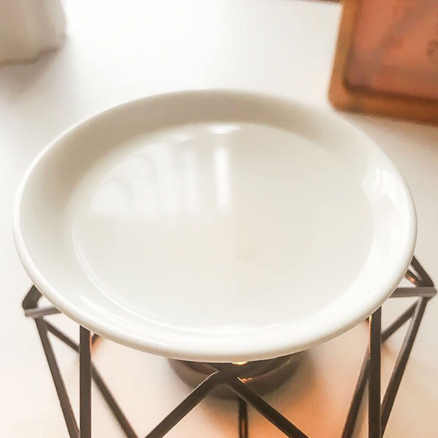 XFLYP Quemador de Aceite, Quemador de Aceite de Metal y Cerámica, Difusor de Aroma Portavelas Quemador de Cera Geométrico para SPA Yoga Meditación Casa Sala De Estar Decoración