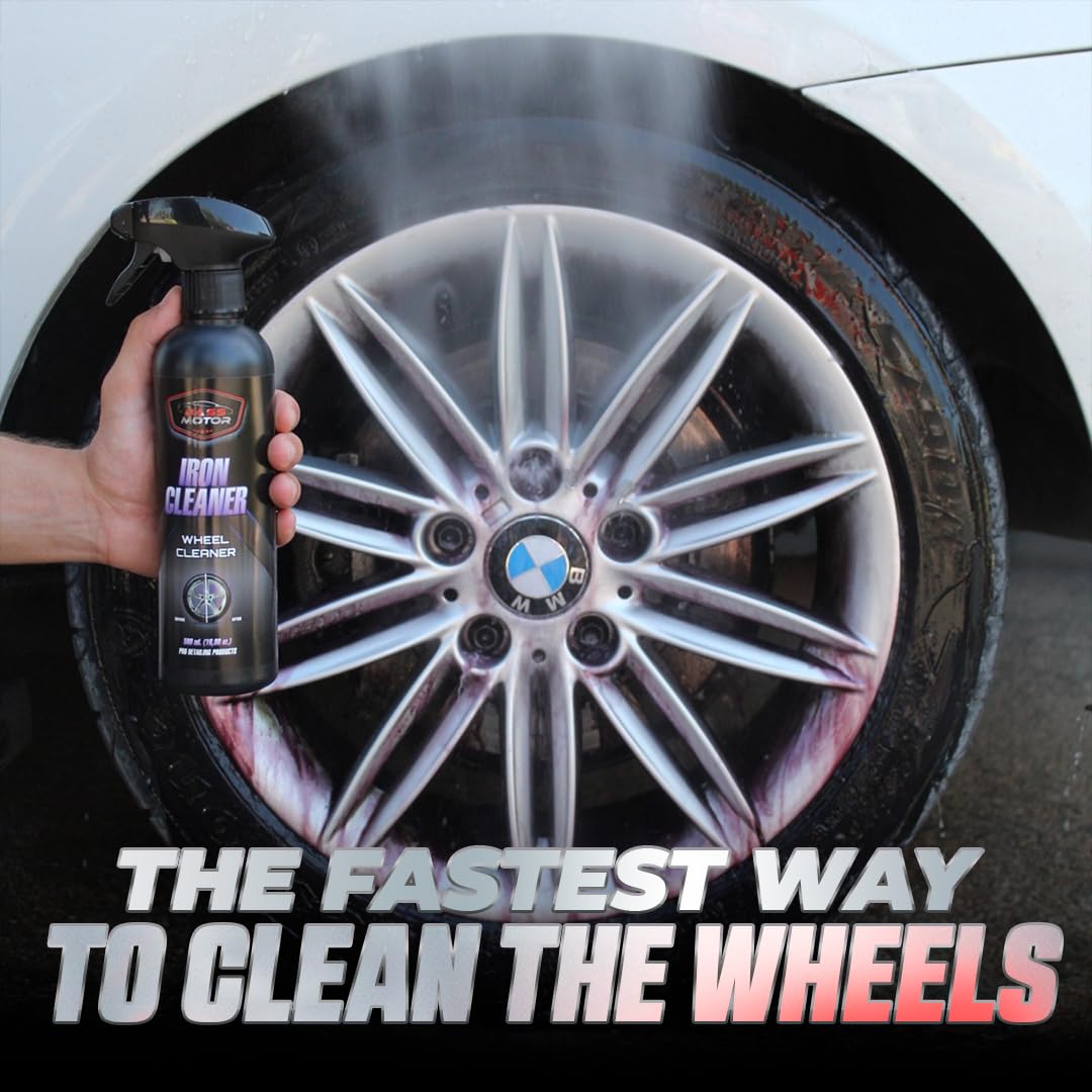 BassMotor Limpia Llantas Férrico para Coche Moto Descontaminante Suciedad Incrustada Limpiador Llantas Disco Freno Elimina Ferodo - Iron Cleaner 500ml