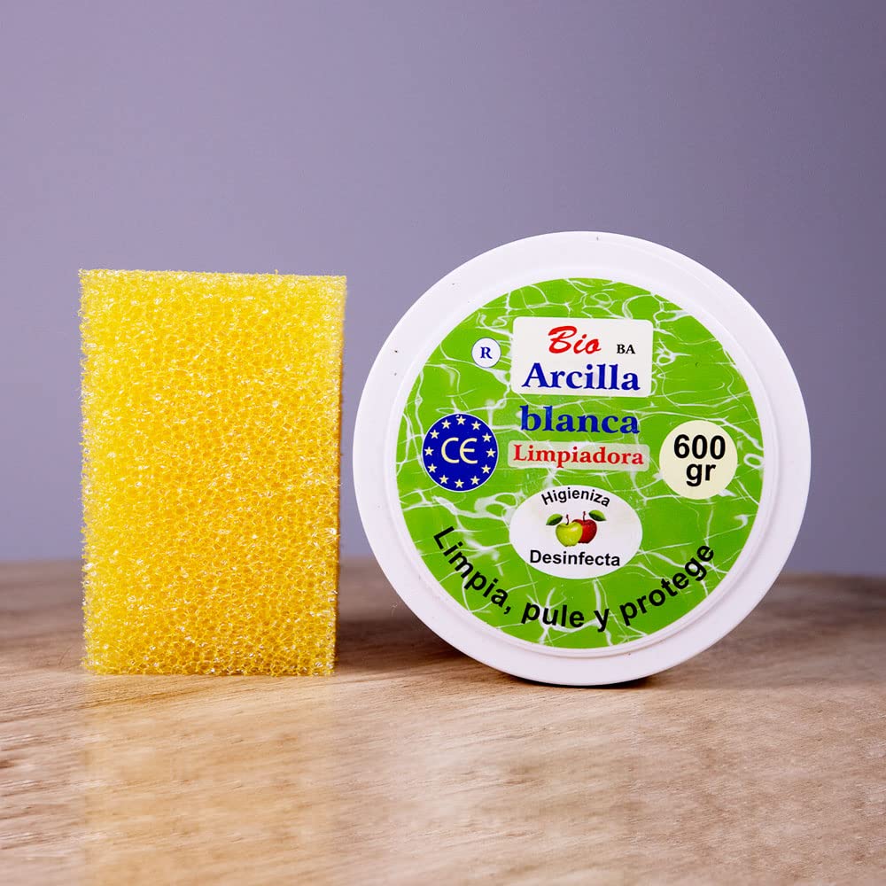 Bio Arcilla Blanca Limpiadora 600 GR │ Piedra de Arcilla Limpieza │ Limpiador Hogar Multisuperficies