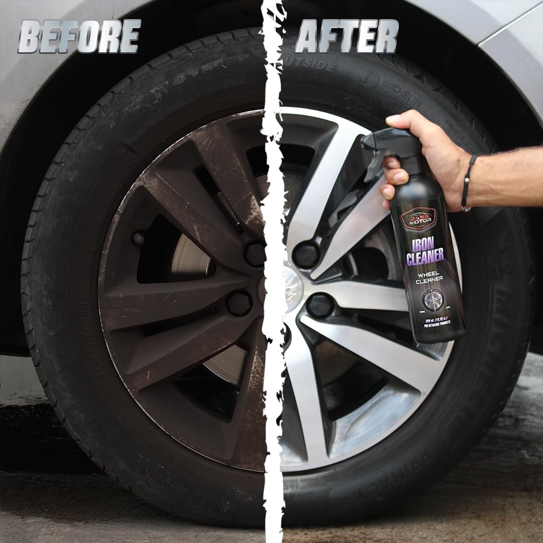 BassMotor Limpia Llantas Férrico para Coche Moto Descontaminante Suciedad Incrustada Limpiador Llantas Disco Freno Elimina Ferodo - Iron Cleaner 500ml