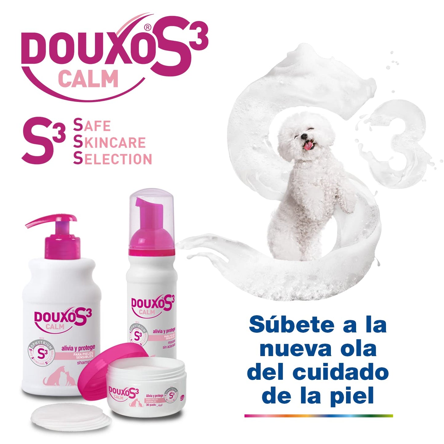 DOUXO S3 Calm Champú para Perros y Gatos - Higiene para Pieles sensibles - Alivia y Protege - Fragancia hipoalergénica - 200ml