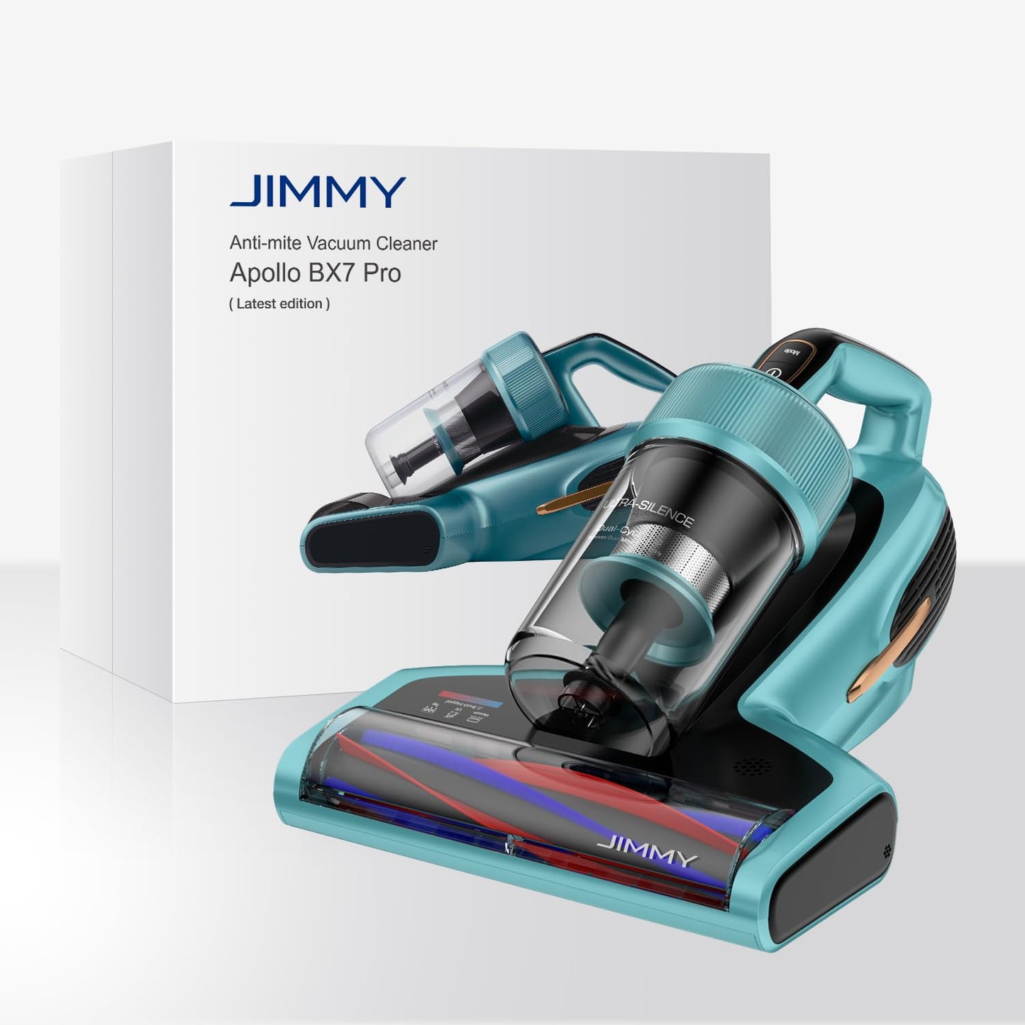 Jimmy BX7 Pro Aspirador Anti-ácaros 700W, Aspirador de mão con Esterilização UV Lamp e Ultra-sónica, Sensor Inteligente de Sujidade, para Colchões, Cama e Sofás