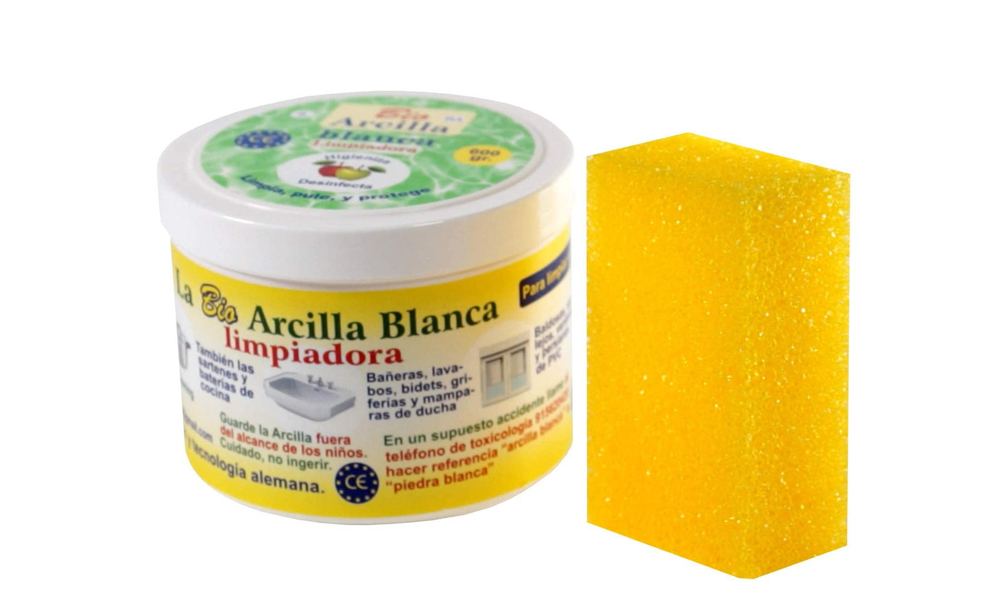 Bio Arcilla Blanca Limpiadora 600 GR │ Piedra de Arcilla Limpieza │ Limpiador Hogar Multisuperficies