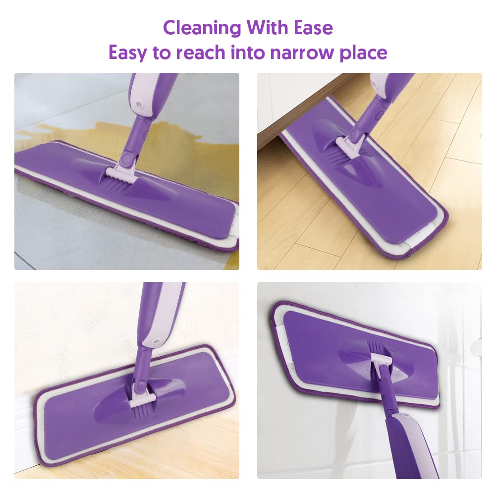 Mopa Fregona con Pulverizador, MEXERRIS Mopas de Limpieza Suelos con 2 Botellas Recargables Spray Mop Fregona Microfibra para el Hogar, Cocina, Industrial, Azulejos, Madera Dura, Madera, Laminados
