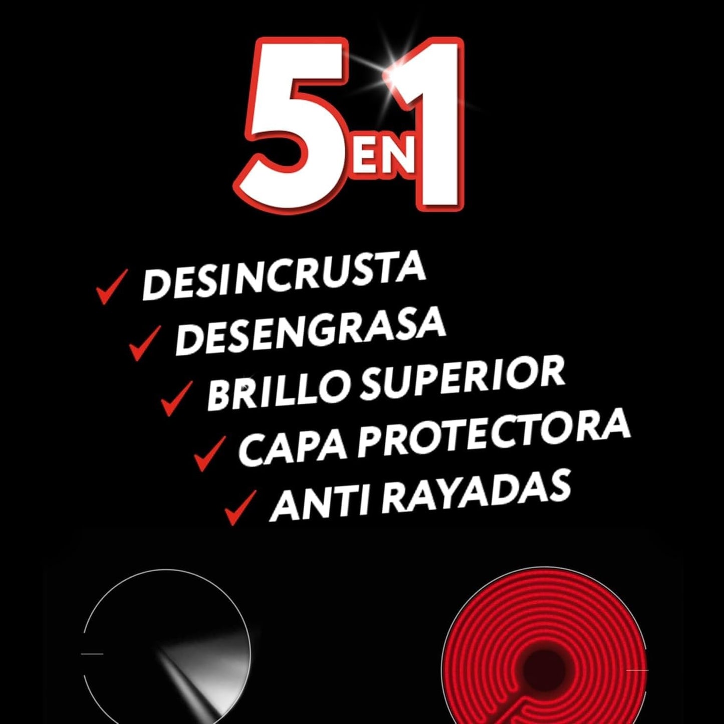 Vitroclen Limpiador de Vitrocerámica en crema, Acción protectora y desengrasante, 450 ml