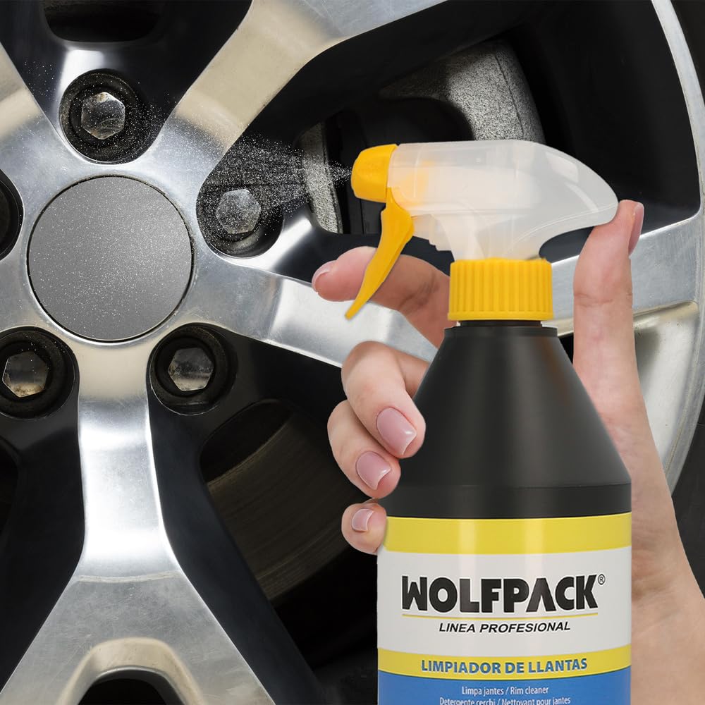 WOLFPACK LINEA PROFESIONAL Limpiador llantas coche 750 ml. limpia llantas coche, con tensioactivos que no dañan las llantas