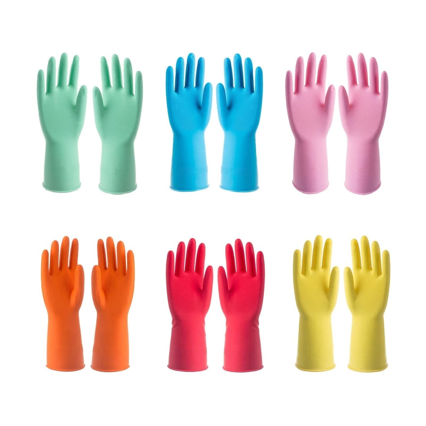 Siyecioa 6 Pares Guantes de Limpieza Hogar, Guantes Latex, Guantes de Cocina Baño, Forro de Algodón Reciclado, para Todo Tipo de Tareas de Limpieza y Cuidado, M 5 Pares | XL 1 Pare