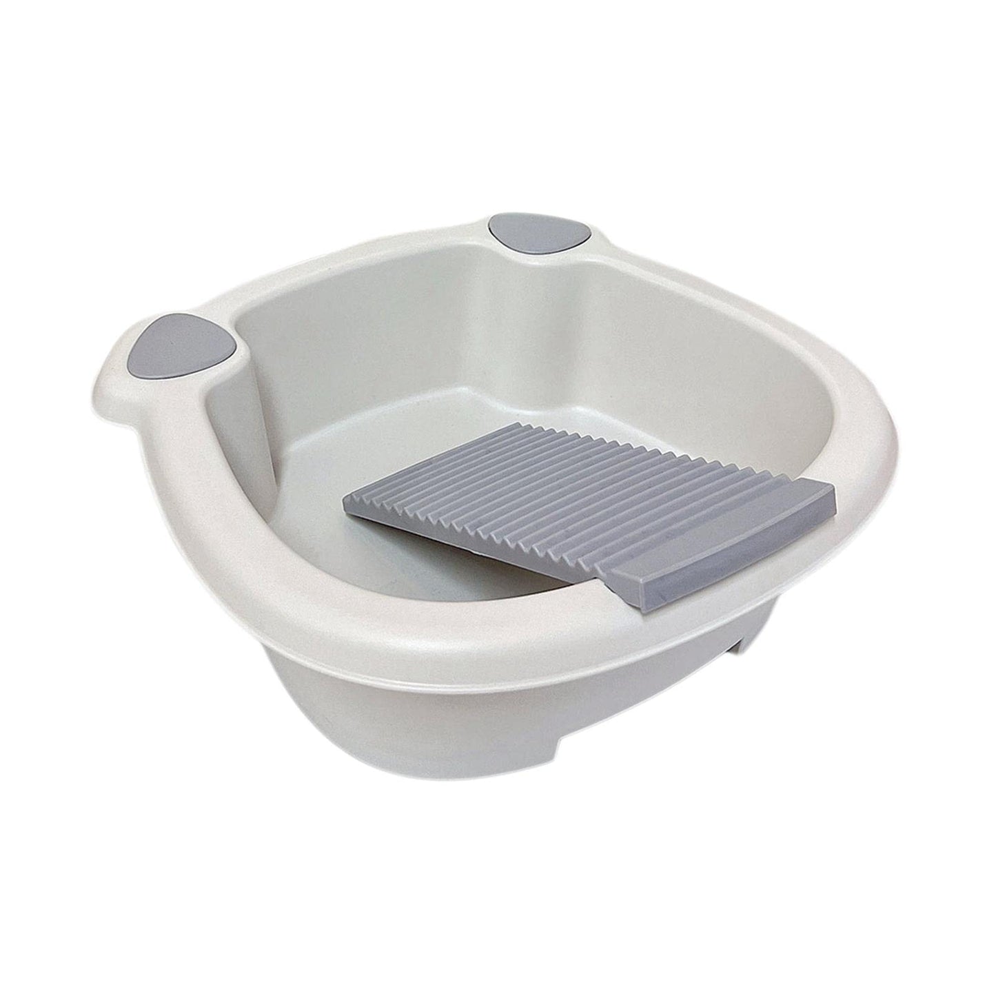 Milageto Tabla de Lavado a Mano para Lavabo, Cubo de Ropa para Lavar a Mano, de Lavado con Tabla de lavandería, Gris