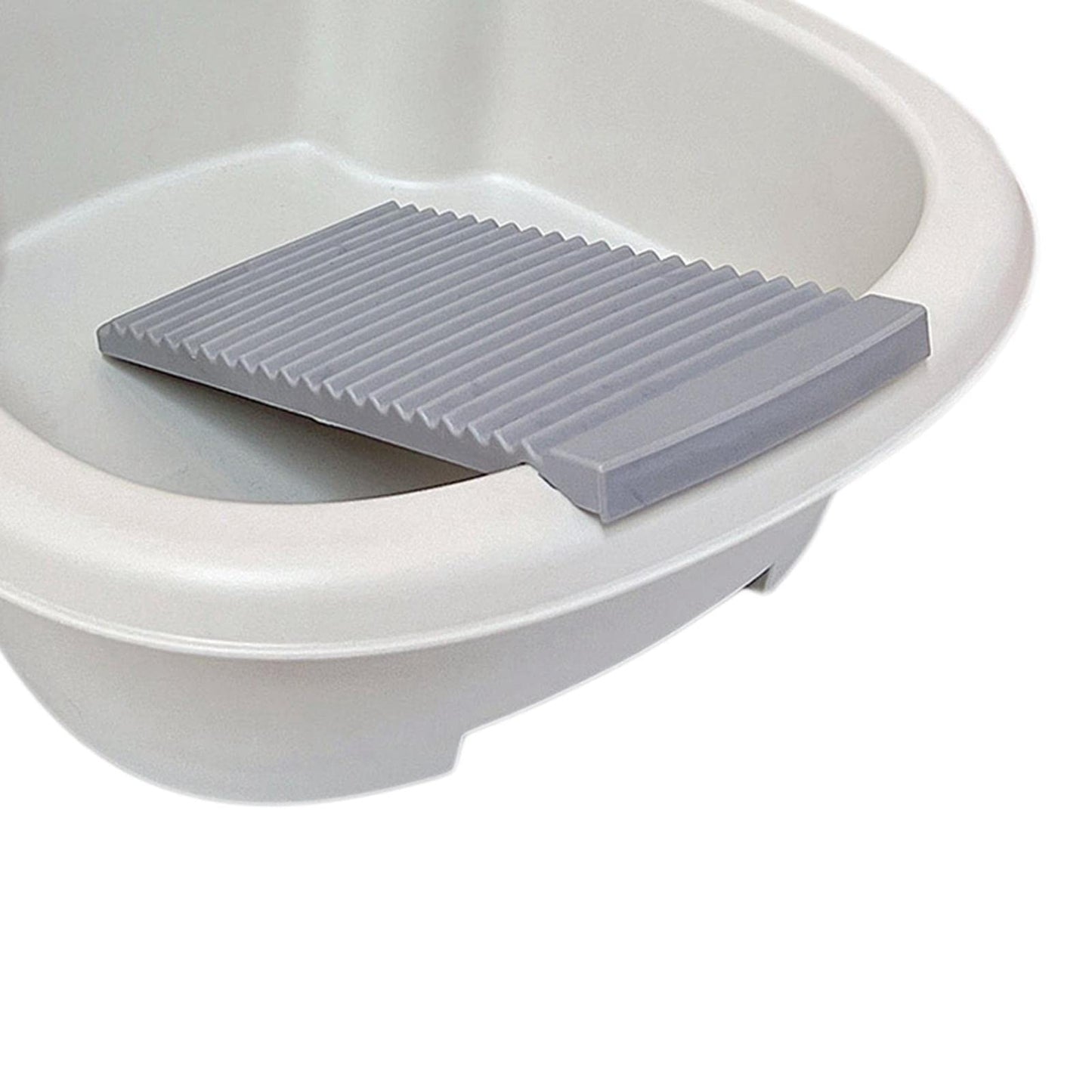 Milageto Tabla de Lavado a Mano para Lavabo, Cubo de Ropa para Lavar a Mano, de Lavado con Tabla de lavandería, Gris