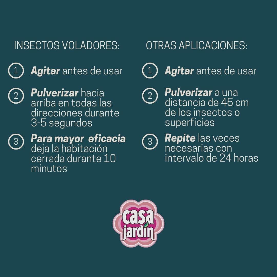 CASA JARDÍN | Insecticida Aerosol | Con Aroma de Limón | Fórmula Eficaz para Espacios Exteriores e Interiores | Eficaz contra Insectos Voladores y Rastreros | Larga Duración | 600 ml