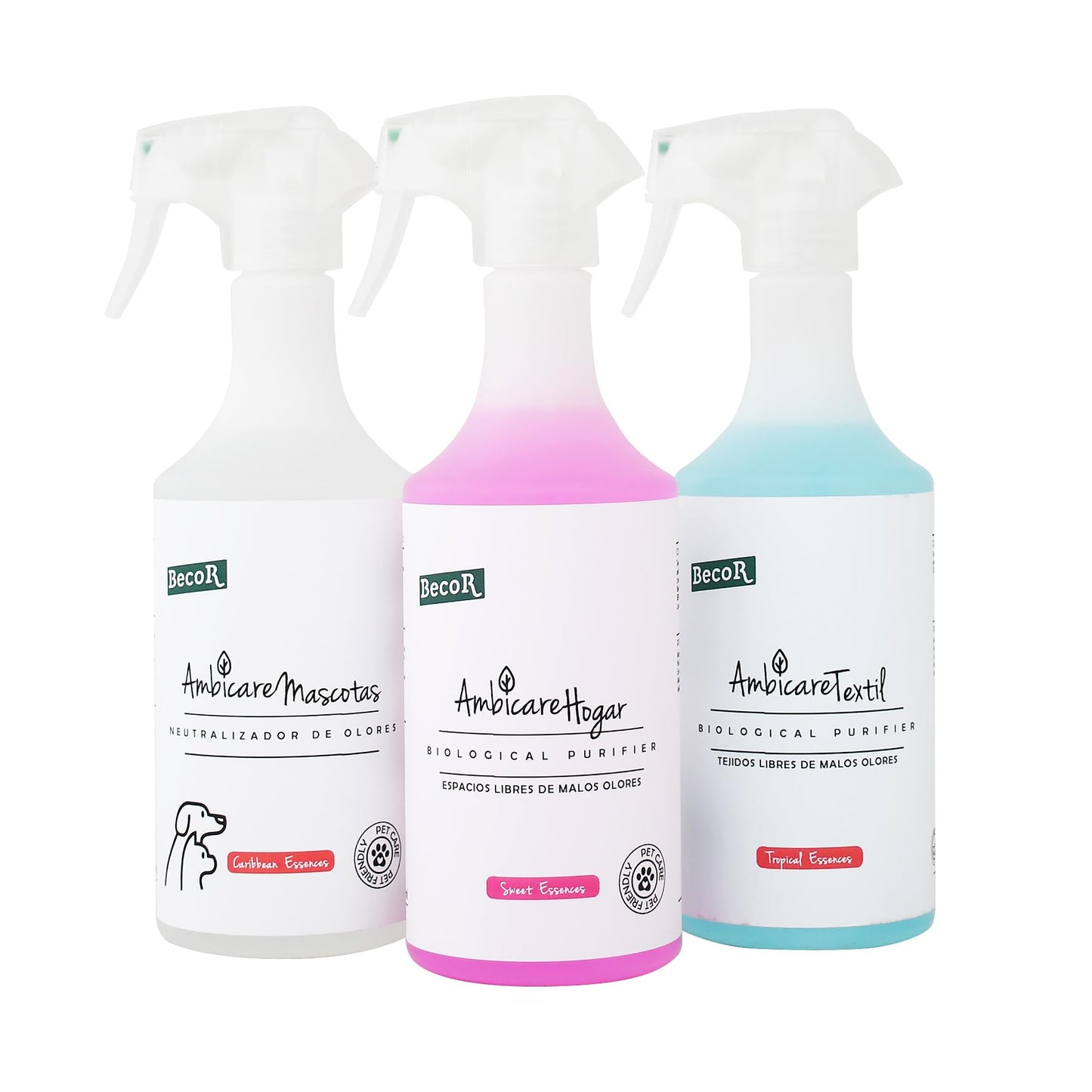 AMBICARE MASCOTAS-Neutralizador de olores de Gatos y Perros, Eliminador de olores Mascotas, ambientador absorbe olores mascotas, Biodegradable y sin Tóxicos para tu Mascota. PETCARE