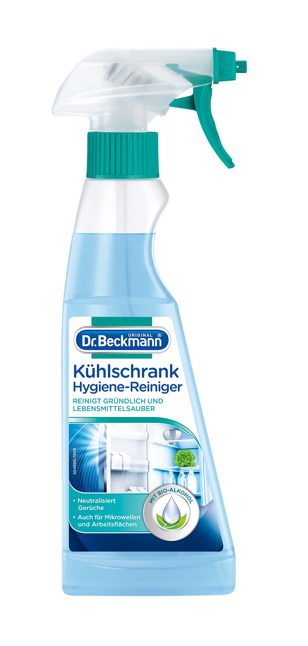 Dr. Beckmann Limpiador higiénico para frigorífico, limpia y neutraliza los olores, con alcohol orgánico, 1 x 250 ml