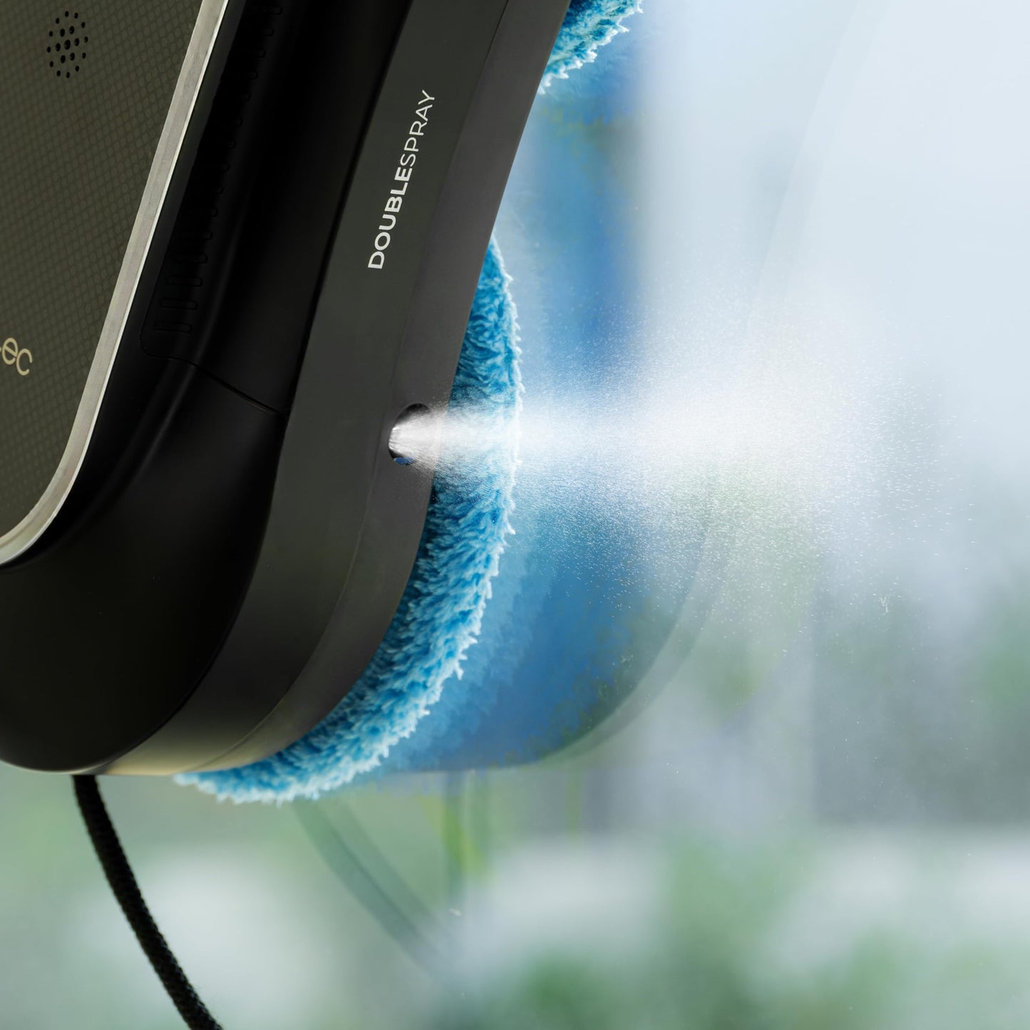 Cecotec Robot Limpiacristales Conga Windroid 1090 Double Spray Connected, 3 en 1; Pulveriza, Limpia y Seca, Doble Spray, App y Mando, 8 Modos, Radio de acción 7,5m, Cuerda de Seguridad, Kit Limpieza