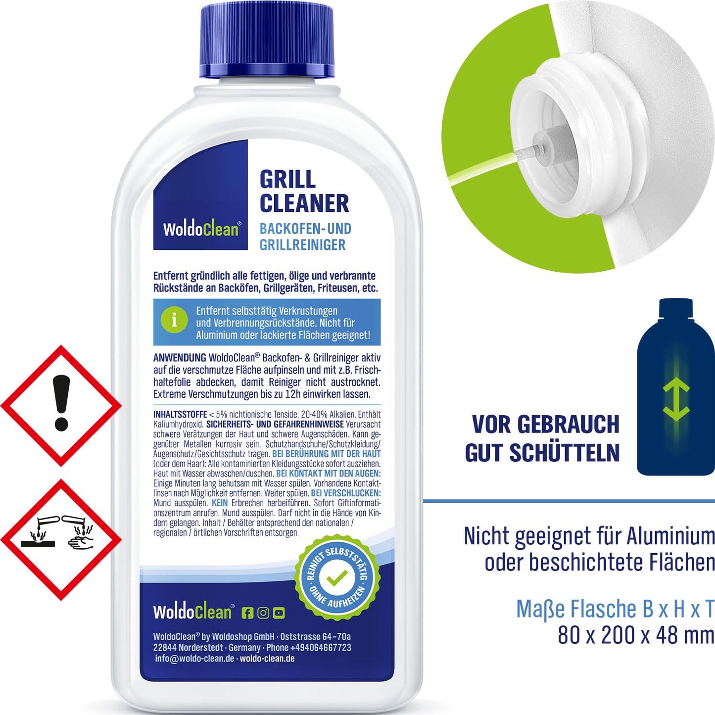 Grasa y limpiador de horno en gel 500 ml - elimina la grasa incrustada automáticamente sin necesidad de calenta