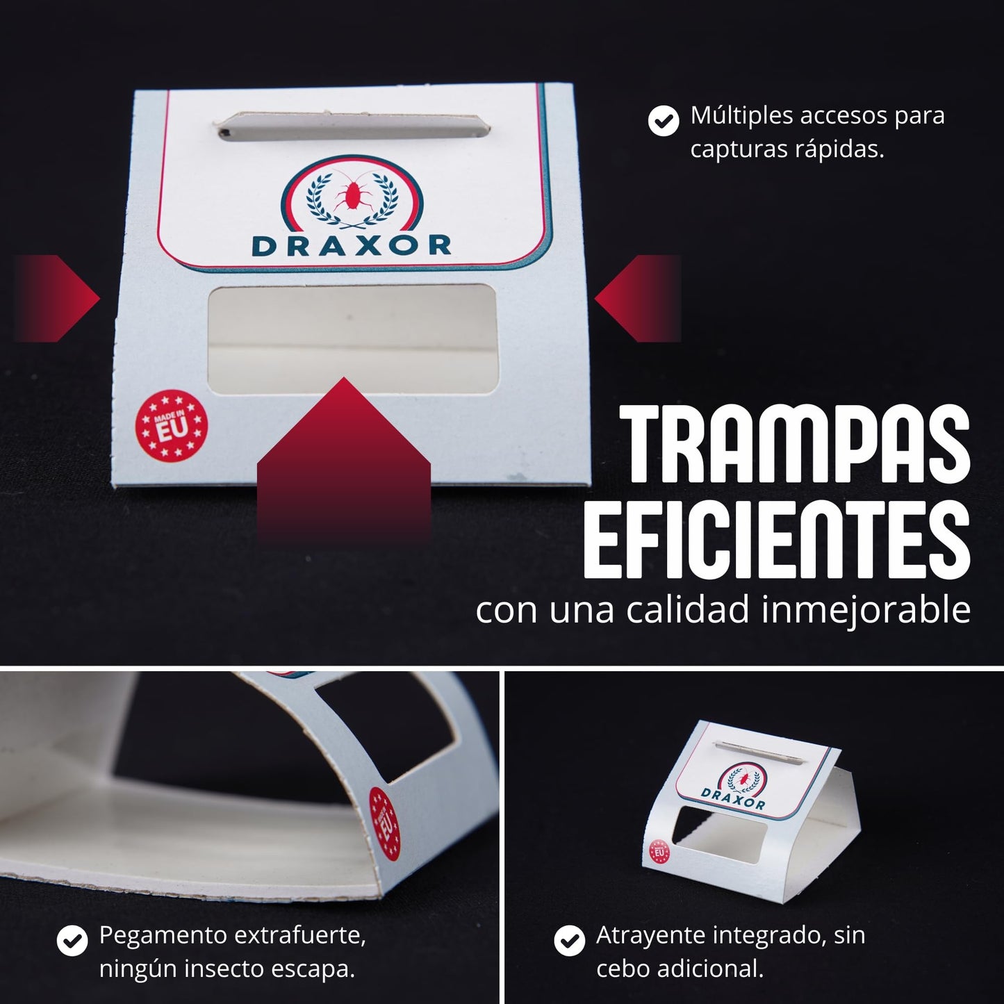 DRAXOR 28 trampas cucarachas;Mata cucarachas;cucarachas Eliminar Siempre;Veneno para cucarachas;Mata cucarachas Potente Profesional;Trampa cucarachas;Anti cucarachas;trampas para cucarachas;