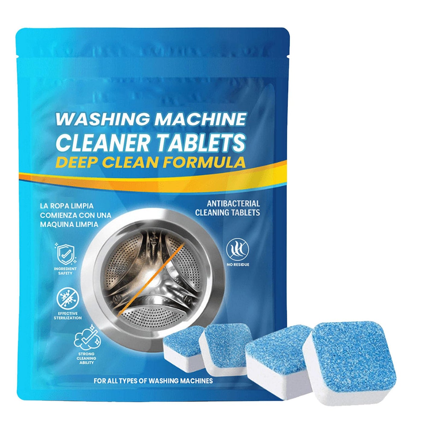 Limpiador Sólido para Lavadora,Pastillas Elimina Olores Lavadora,Tableta Limpiador de Lavadora,Pastillas Limpiadoras de Máquina,Washing Machine Cleaning Tablets,Pastillas Limpieza de Lavadora
