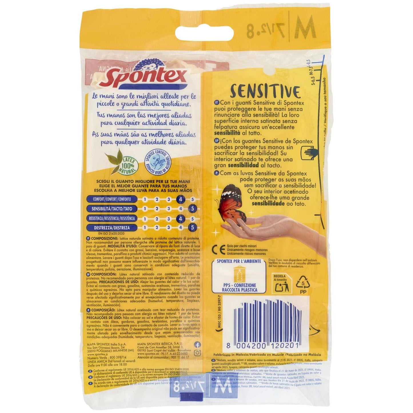 Spontex Guantes sedosos, medianos, 1 par