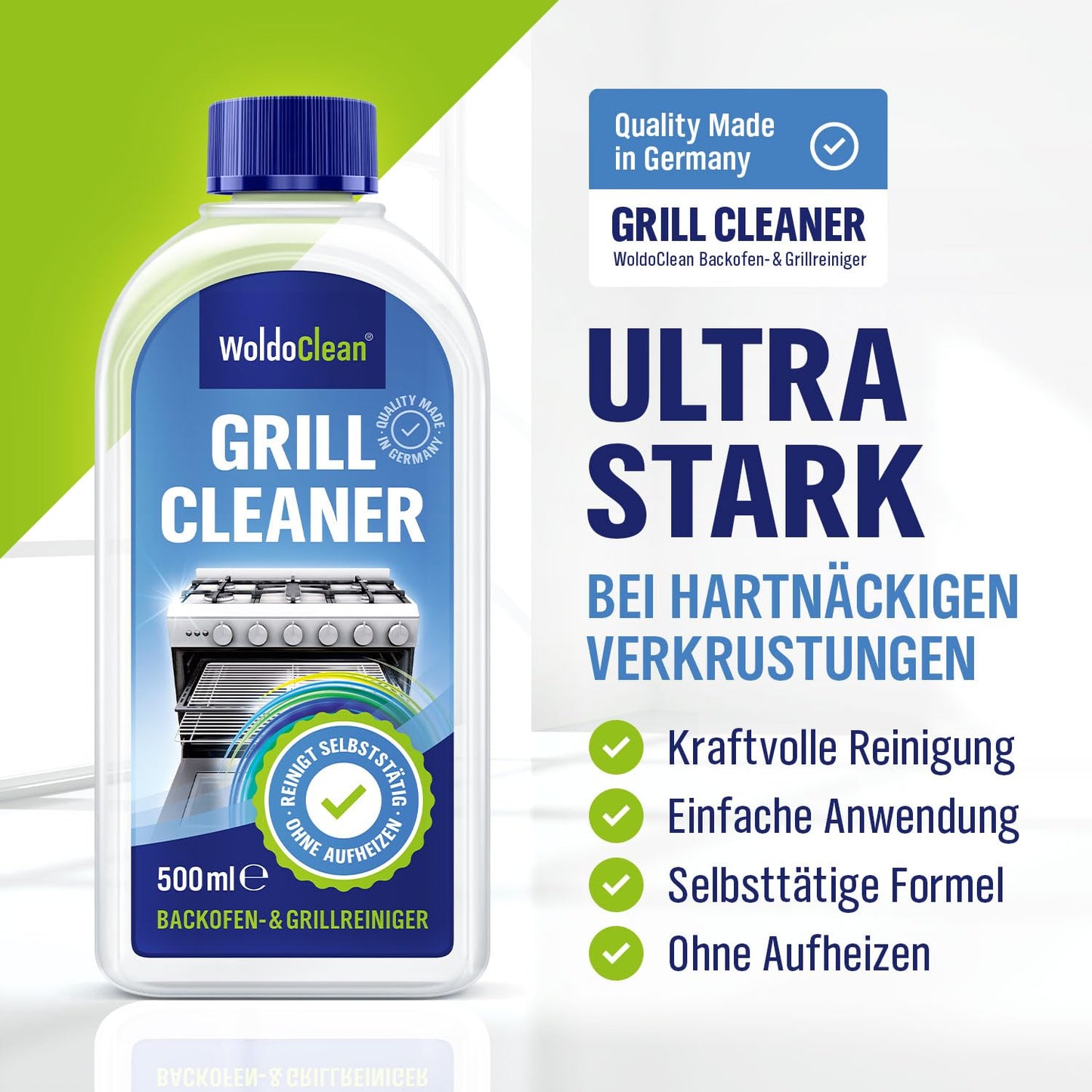 Grasa y limpiador de horno en gel 500 ml - elimina la grasa incrustada automáticamente sin necesidad de calenta