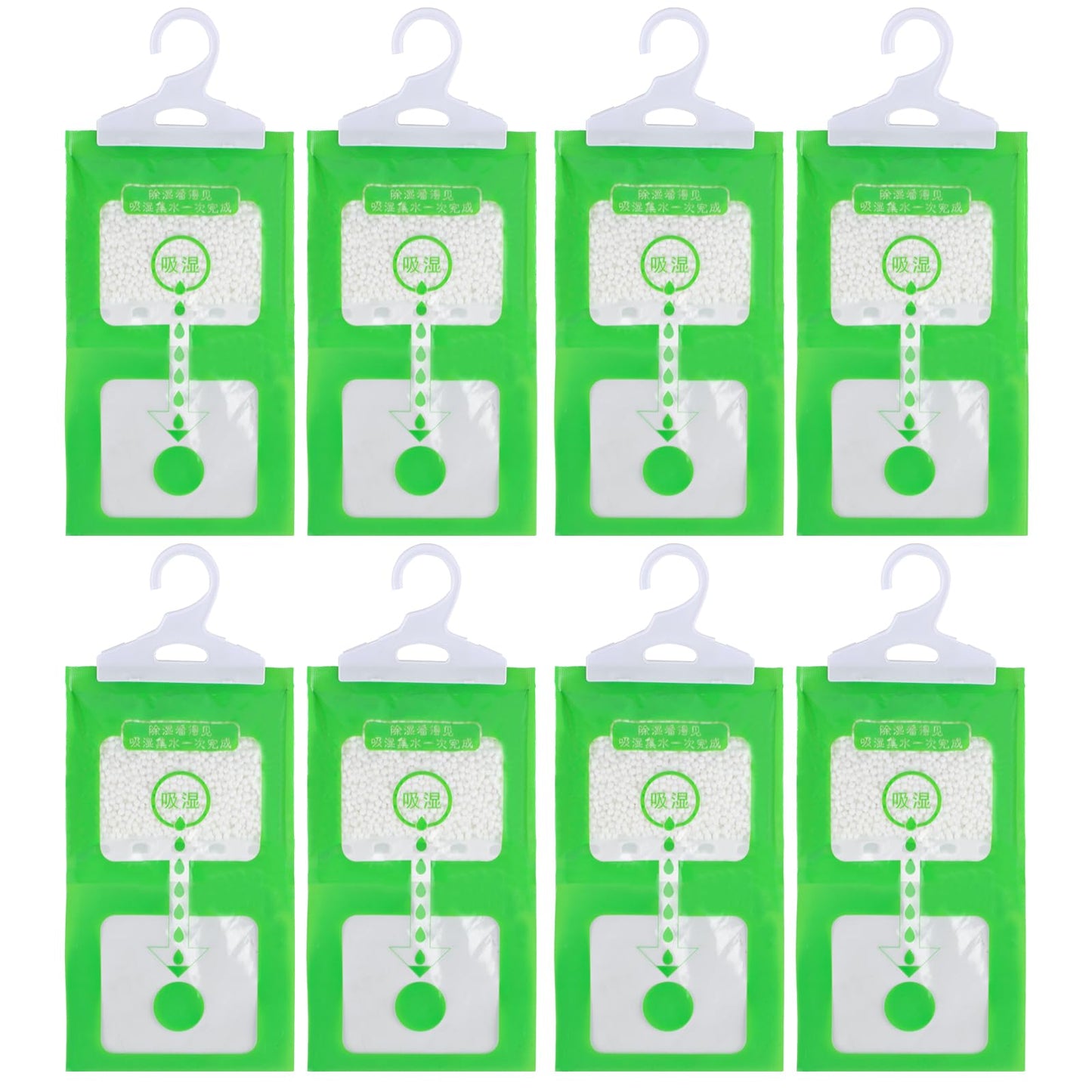Bolsas Absorbentes de Humedad para Armario, Set 8 Pzas de 100g, Bolsas Deshumidificadores de Aire para Colgar, Anti-Moho Set de Bolsas de Desecantes, Bolsa Secante para Cocina, Baño, Auto