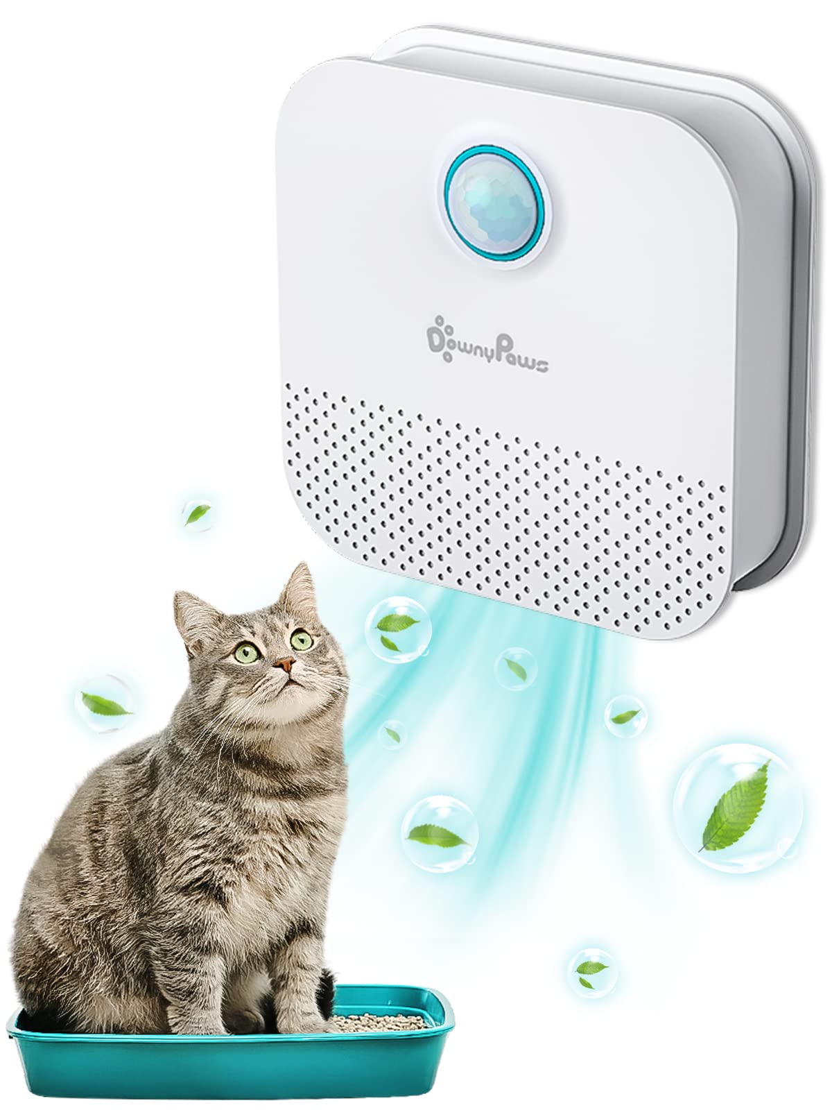 DownyPaws Desodorante para Arena para Gatos, desodorización Batería de 14 días de duración para Caja de Arena para Gatos