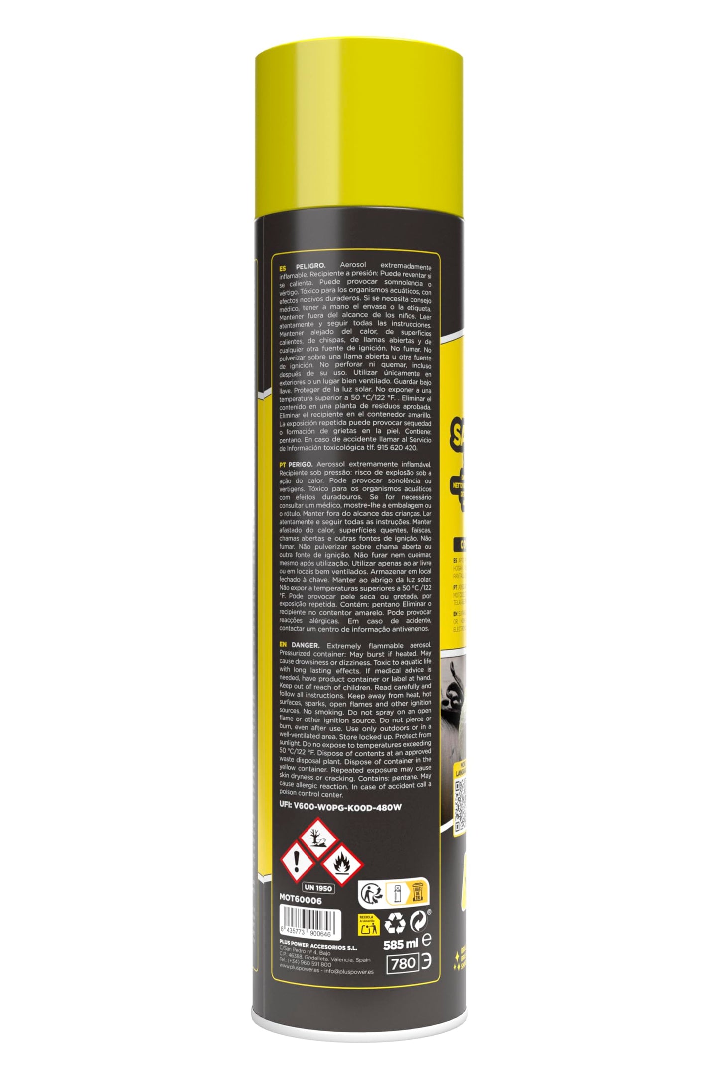 Abc Car Cleaners Spray Limpia Salpicaderos 585 ml con Bayeta. Aroma Vainilla con Silicona Protectora de Plásticos y Vinilos.
