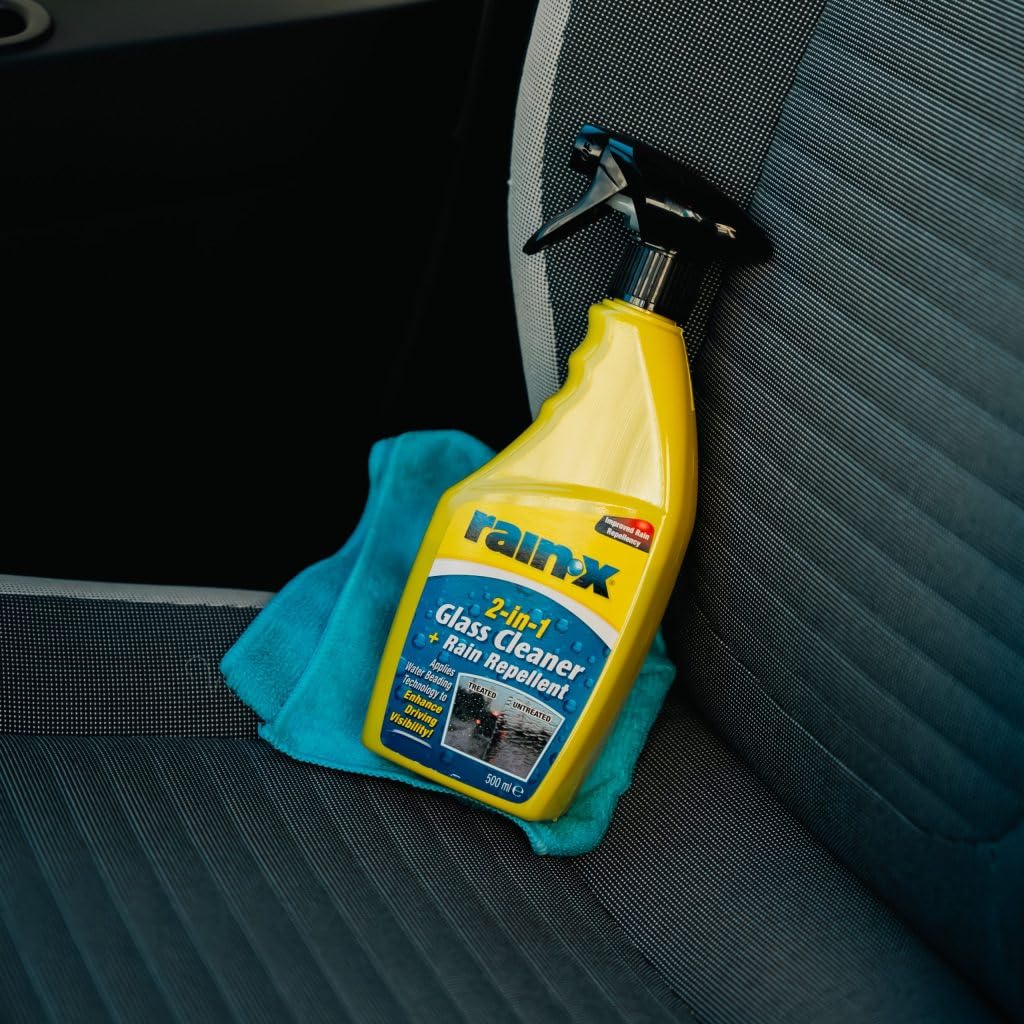 Rain-X Limpiaparabrisas 2 en 1 - Repelente de Lluvia - Limpieza sin Rayas - Protección contra Suciedad, Nieve e Insectos - 500 ml
