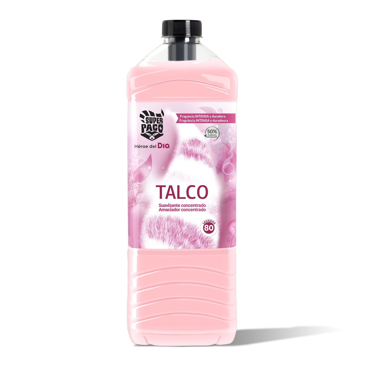 SUPER PACO Suavizante Concentrado Talco Botella 80 Lv - 1.92 L - Fresco - Suave y Fresca