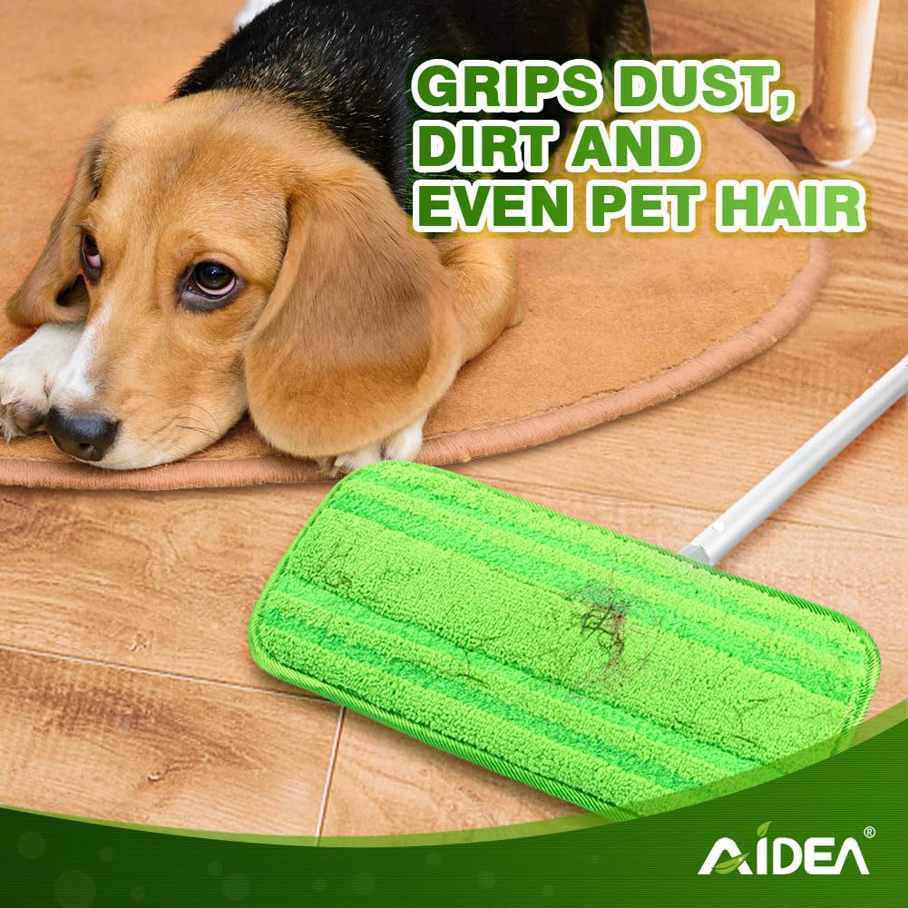 AIDEA Mopa de Microfibra Compatible con Swiffer Sweeper,Recambios de mopa Lavables y Reutilizables,Ideal para Suelos de Madera, Cerámica y Vinilo,Pack de 4